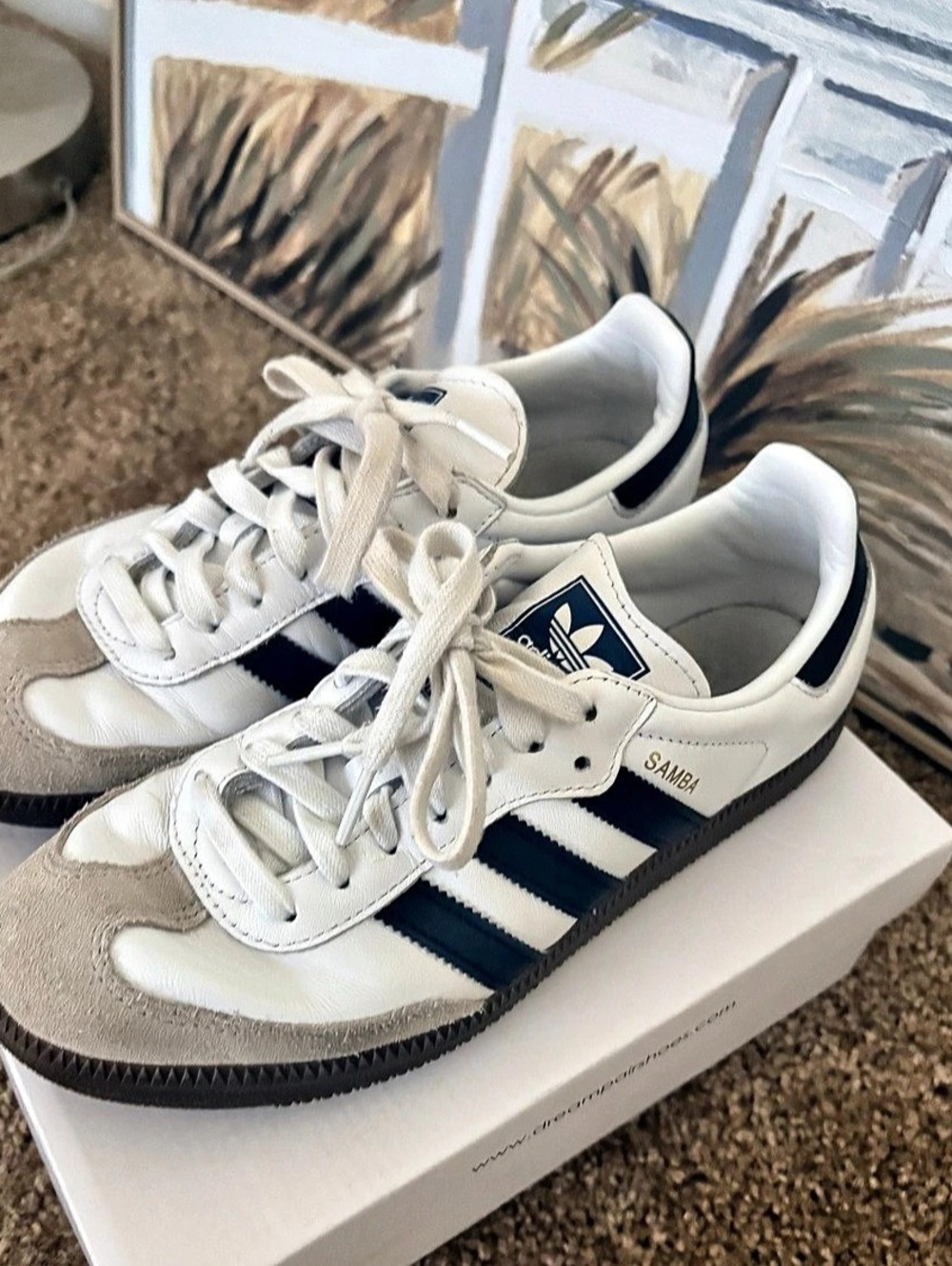 Adidas Samba Women's Sneakers in White & Black Like New